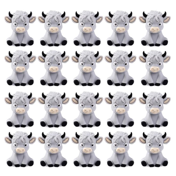 20pcs Cow Theme Silicone Beads Craft Beading Project For Kids Jewelry Friendship Bracelets Making Accessories