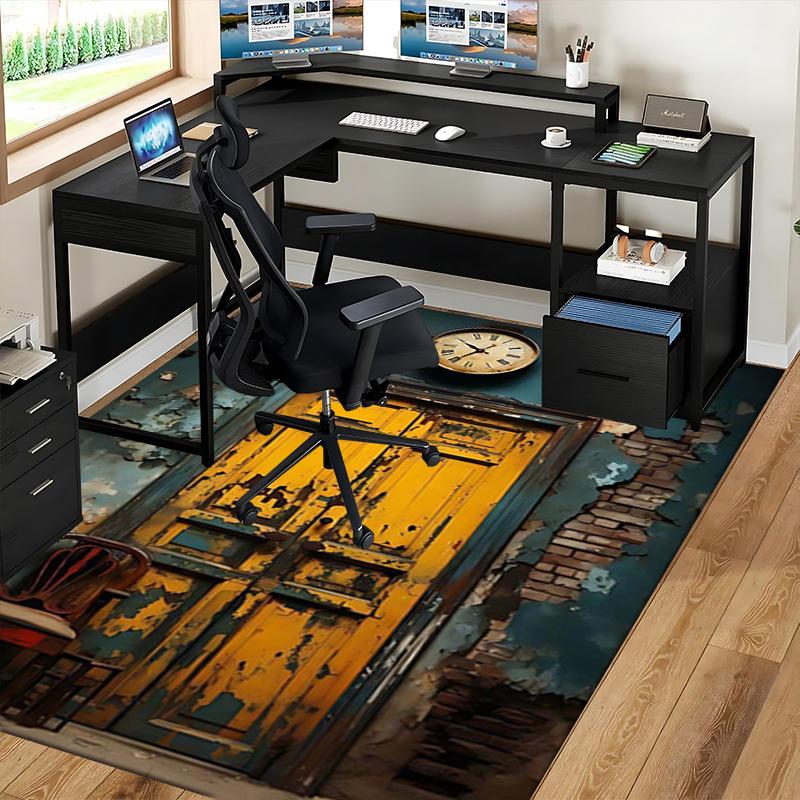 1pc Vintage Clock and Chair Mat: A Timeless Office Gift for Any Season - Perfect for Home Decor, Gaming Rooms, and More!P033