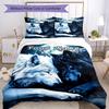 3PC Custom Name "Wolf Moon Night Dreamscape" Bedding Set Duvet Cover Closure Includes 1 Duvet Cover & 2 Pillowcases for Bedroom