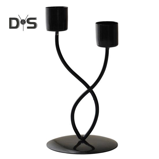 

Конический подсвечник, металлический изогнутый подсвечник, центральный элемент стола, конический подсвечник для свадебного праздничного декора B чёрный