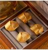 18K Gold Plated Titanium Steel Textured Earrings and Ring Set for Women