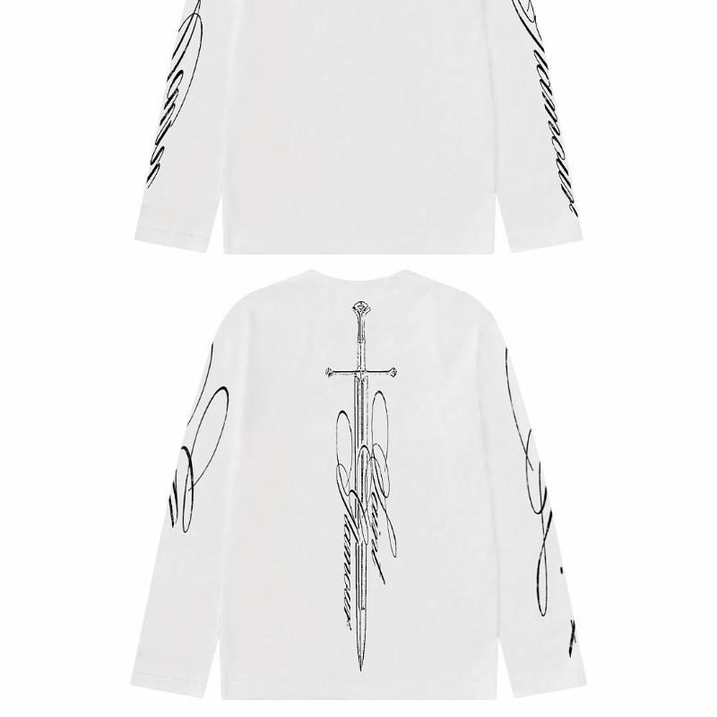 Y2K Fashion Casual Cross Print Autumn Long Sleeved Loose Men's and Women's Top