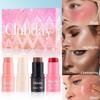 4PCS Clubday Q Matte Jelly Blush Rouge All-in-One Makeup Facial Contour Grooming Brightening Stick