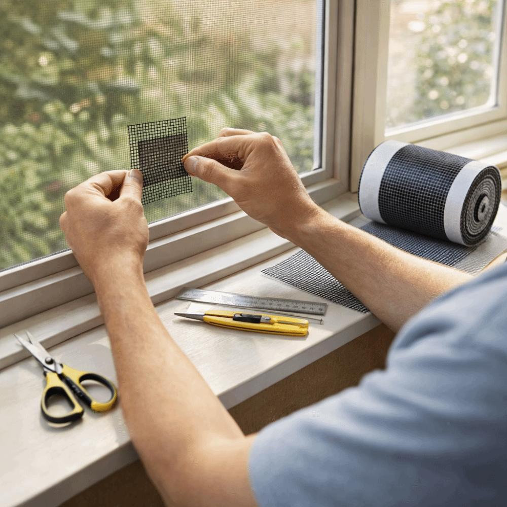 Self-Adhesive Window Screen Repair Tape Waterproof Anti-mosquito Mesh Self-Adhesive Tape  Bathroom