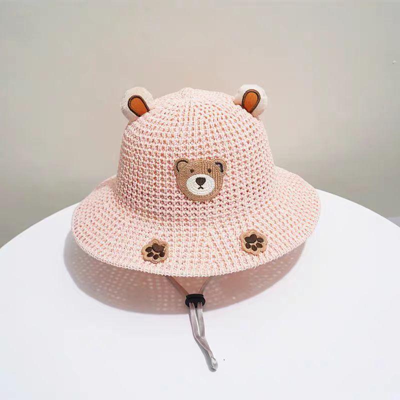 Children's Sun Hat Summer Thin Boys and Girls Baby Sun Hat Straw Hat Breathable Big Eaves Bucket Hat Sun Hat