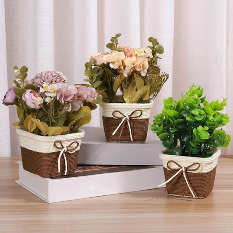 Tabletop Artificial Flower Decorations Simulation Potted Plant Ornaments