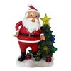 Christmas Santa Figurine Solar Light Resin Snowman Santa Claus Tree Statue Decorative Lamp Home Office Desktop Ornament