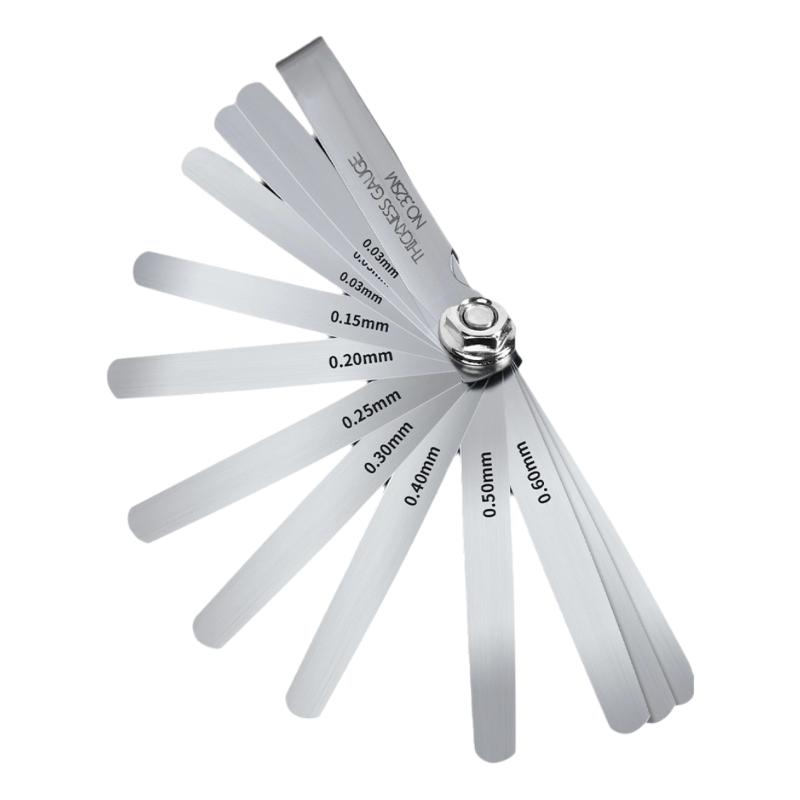 32Pcs/set Portable Durable Feeler Gauge Various Specifications Arc Stainless Steel Feeler Gauge Gauge Rangefinder