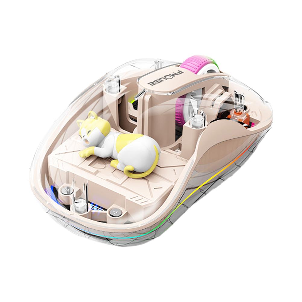 Hochwertige, wiederaufladbare Maus mit niedlicher Puppe, 3 Modi, kabellose Maus mit Akkuanzeige für Tablets, Laptops, iPads – das perfekte Geschenk für Kinder!