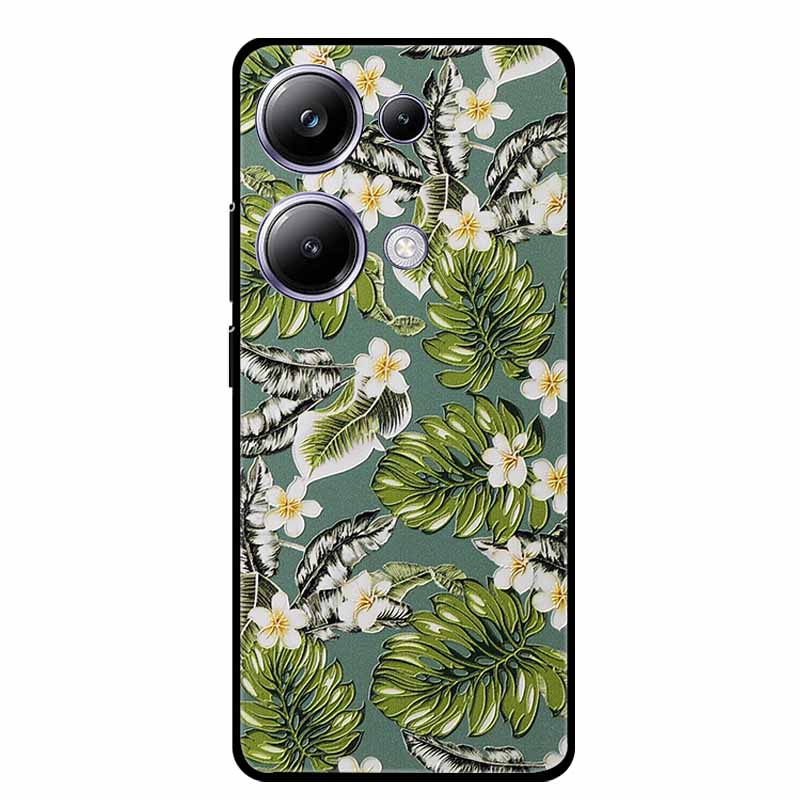 3D Emboss Case For Xiaomi Poco M6 Pro Phone Case Flower Silicone Soft Back Cover For Xiaomi Poco M6 Pro Case PocoM6 M 6 Pro Capa
