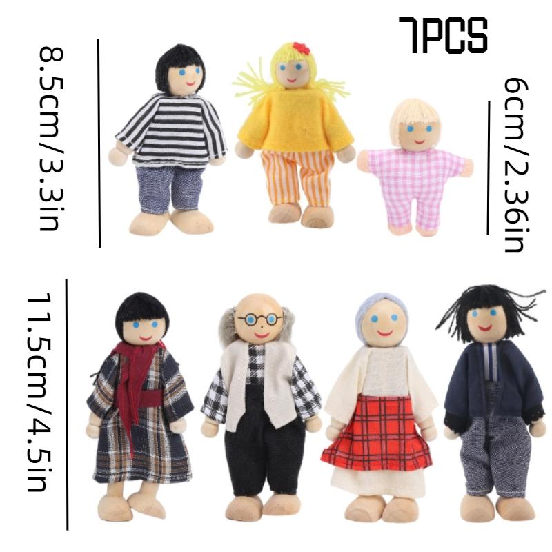

Семья Деревянные 7 шт. Куклы Кукольный домик Игровые аксессуары Детский подарок Подвижные суставы