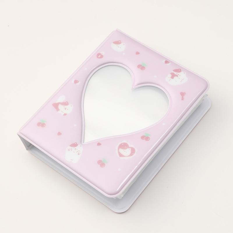 

Ins Kawaii 3-дюймовый держатель для карточек Love Photo Storage с прозрачной внутренней страницей, альбом для коллекции студенческих карточек-идолов