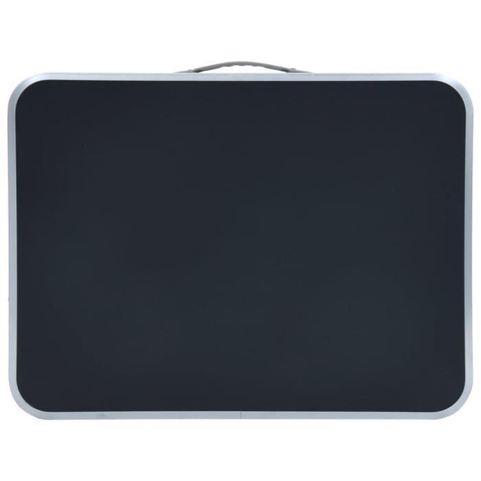 VidaXL Table pliable de camping Gris Aluminium 60x45 cm