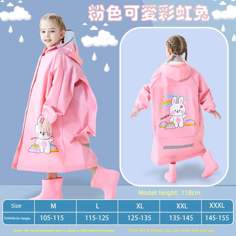 Children's Raincoat for Boys and Girls 2023 New Model for Girls and Boys Primary School Students Full-Body Waterproof Rain Poncho for Older Kids