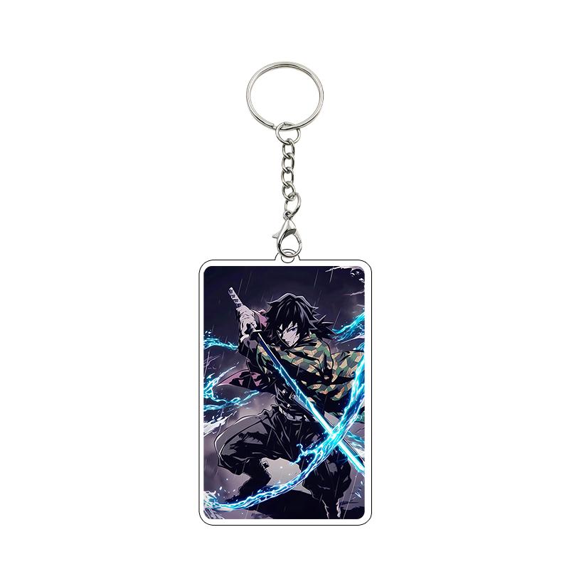 Fashion Anime Acrylic Keychain Accessories Tomioka Giyuu Kanroji Mitsuri Nezuko Cartoon Car Charm Pendant Gifts Toys Wholesale
