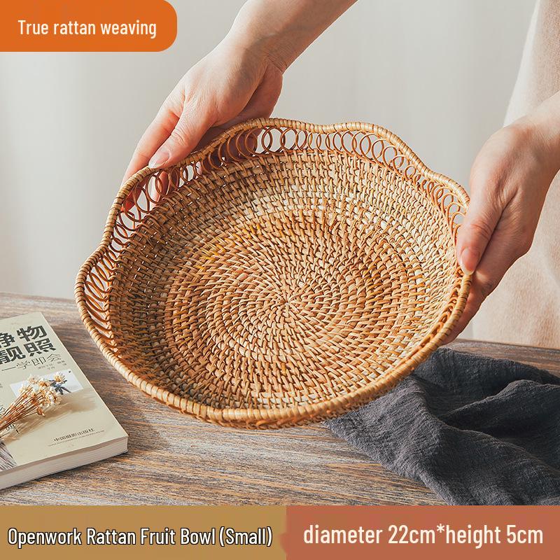 Mehrzweck Bambus Webkorb zur Aufbewahrung, für Obst, Brot, Brötchen, Snacks und für Picknicks