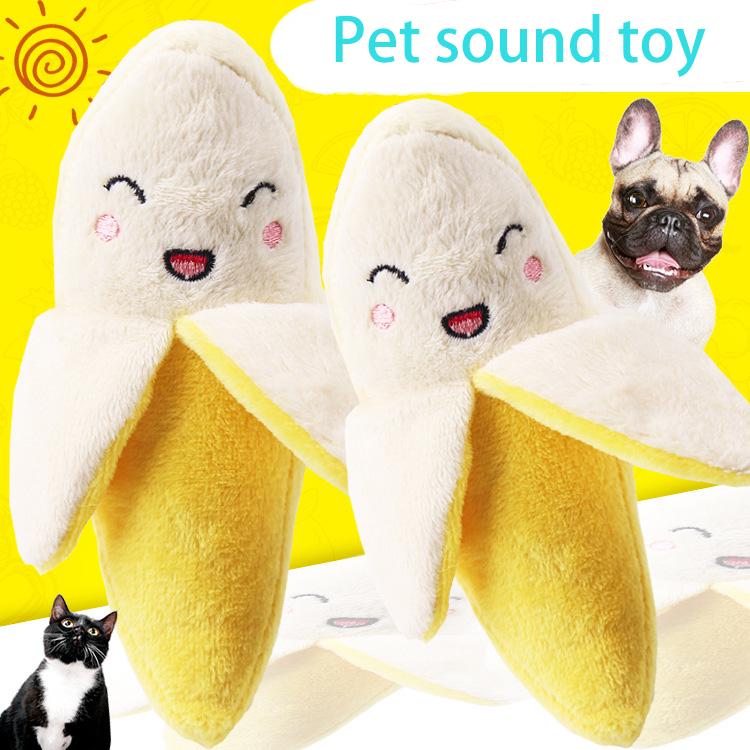 Yellow Banana Dog Toy for Pet Goods for Pets Fleece BB Vocal Sound Toy Puppy Bulldog Chihuahua