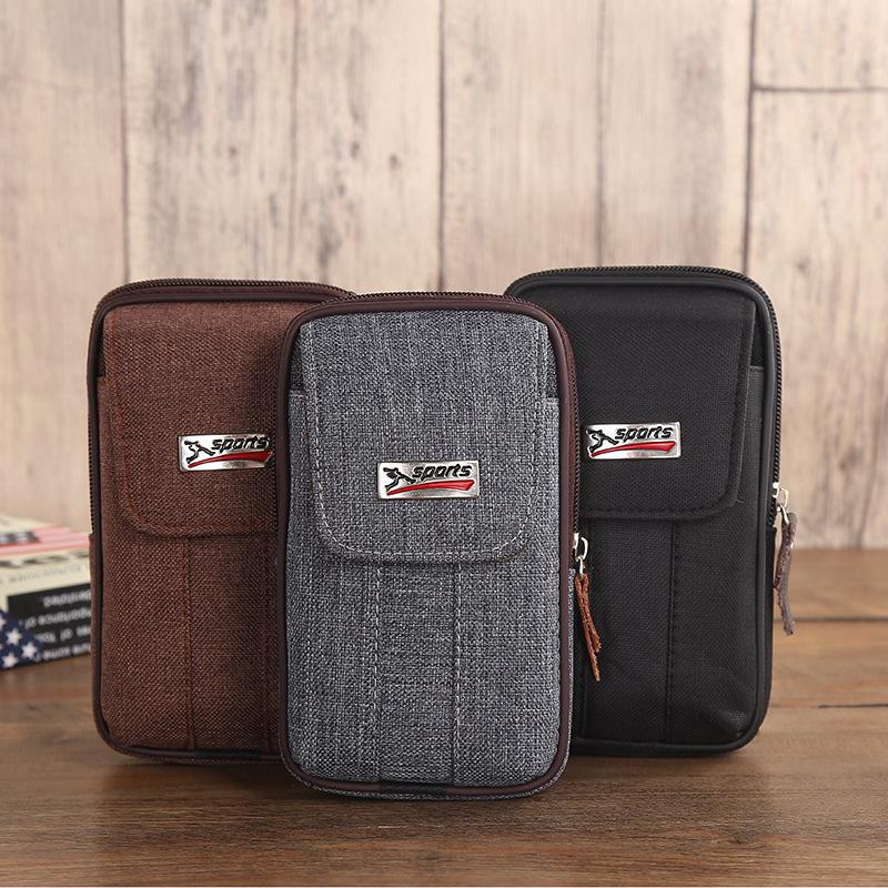Men's Canvas Anti-Theft Waist Pack - Multi-Functional Belt Phone & Coin Bag