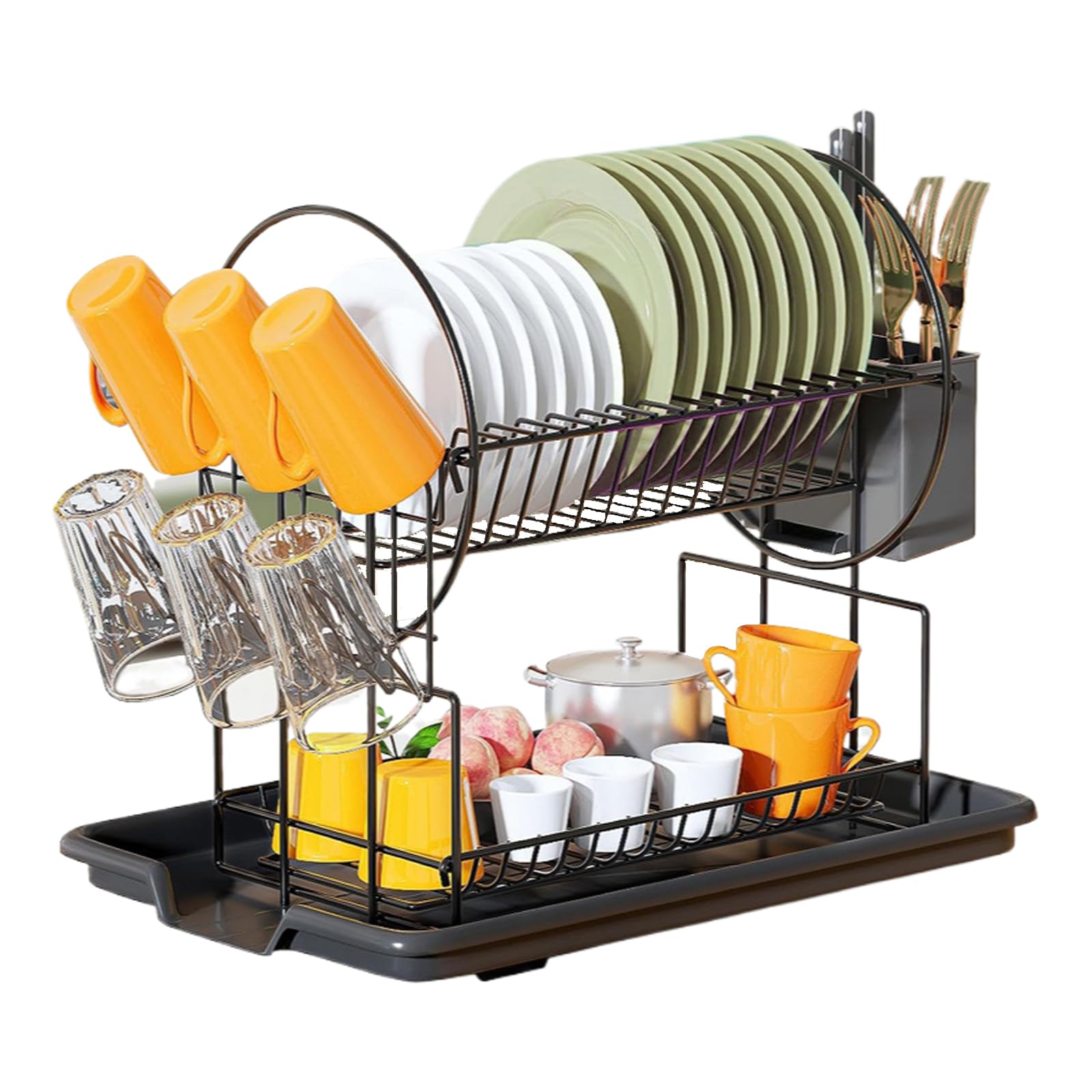 

Нож для посуды Бутылка для воды Посуда Посуда Сушилка для посуды Большая Автоматическая Воздушная Легкая Нож Посуда Посуда Рядом с Хранением Кухня 2-ярусная Сушилка, Держатель, Держатель,