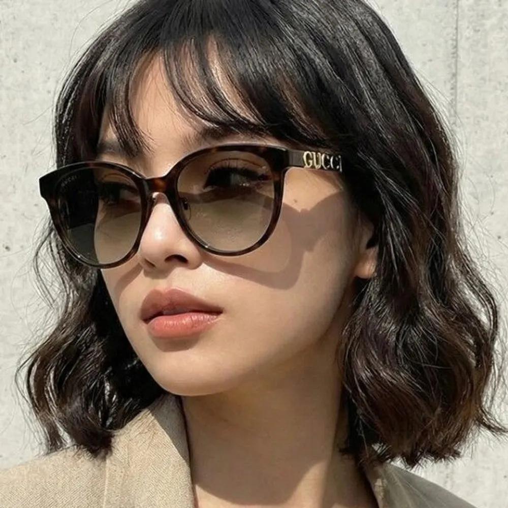 

[Gucci] Sunglasses GG1191SK 002 Leopard Print Round Horn-rimmed