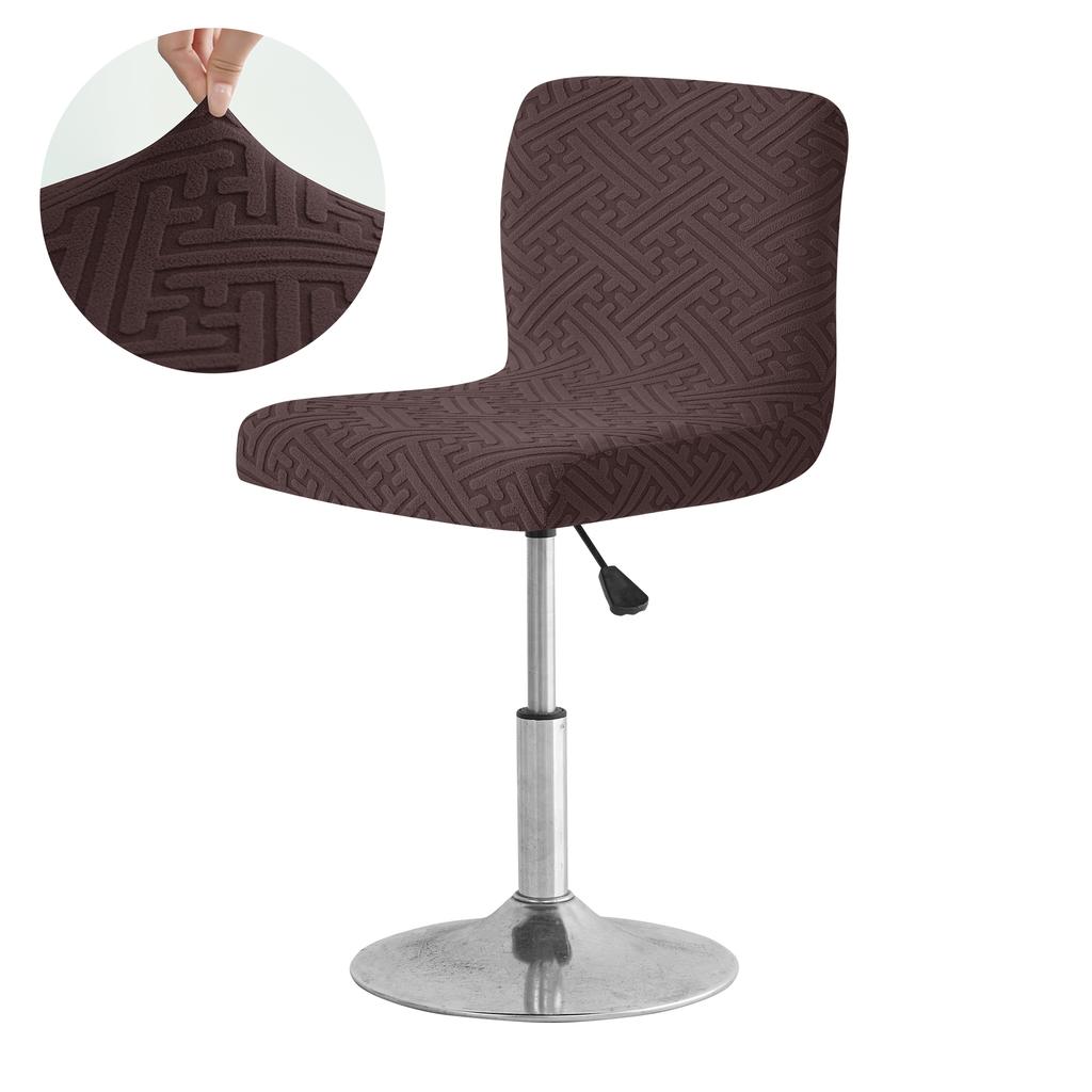 1 PC Jacquard Bar Chair Cover Short Back Bar Stool Seat Slipcovers Hotel Banquet Dining Small Size Chair Case Solid Color