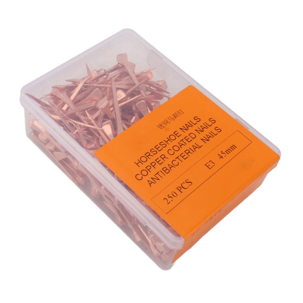 250Pcs Horseshoe Nails Copper Plated Rustproof Equestrian Riding Equipment Pet Supplies 45mm E3