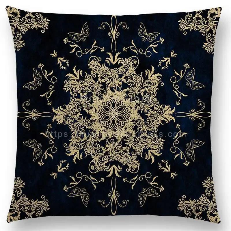 New Dreamy Emerald Spirit Flower Pillow Case Soul Mandala Elegant Flourish Floral Pattern Design Prints Retro Cushion Cover