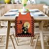 Halloween Linen Table Runner Pumpkin Orange Tablecloth Tablecloth Table Party Placemat Holiday Decoration Autumn Festival