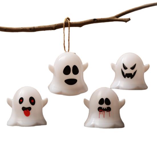 Soft Warm White Ghost Lamp 6 Pcs Decorative Light, LED Color Changing Flameless Battery-Operated Small Figurine Light Mini Spirit Night Lamps, Spooky
