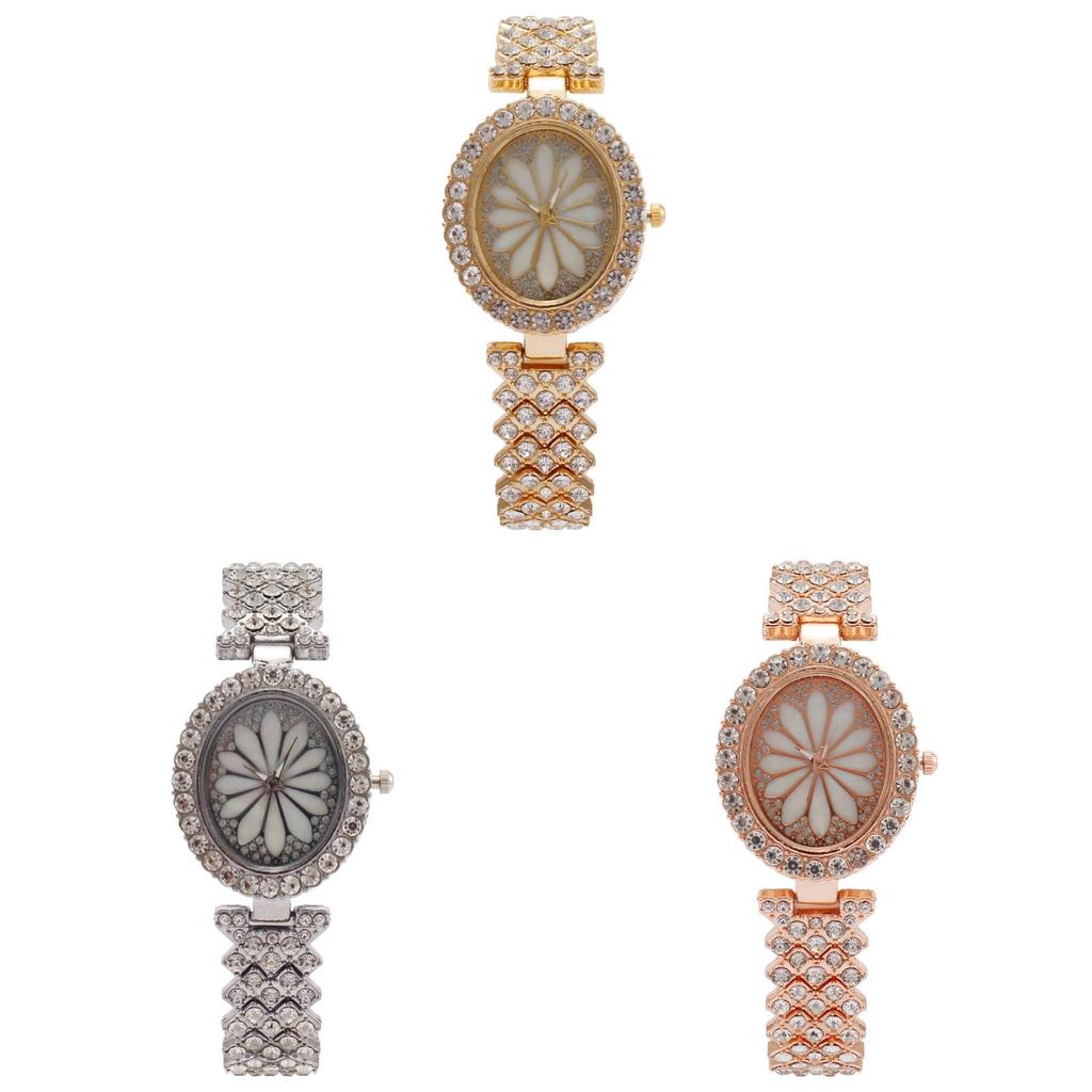 Fashion Ladies Jewelry Watch With Flower Design And Rhinestone Decor For Evening Wear