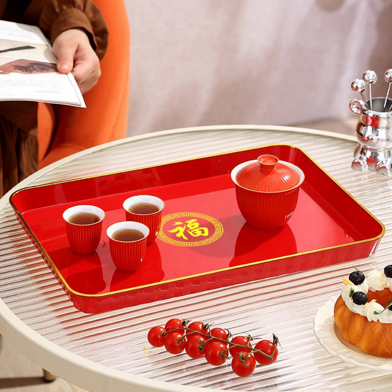 Hochzeit Rot Glücklich Süßigkeitenteller Haushalt Hochzeit Hochzeits-Teetassen-Anstoßteller Wohnzimmer Obst Trockenfruchteteller Einweihung