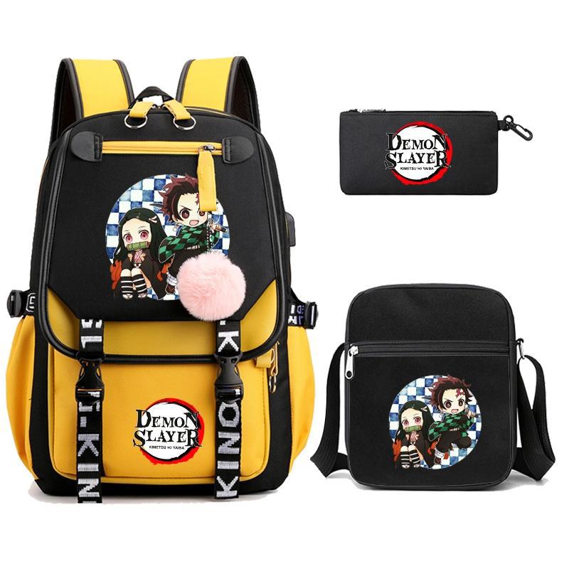 Hot-selling Ghost Extinguishing Peripheral Animation Backpack Campus Trend Primary and Secondary School Students Schoolbag Pencil Bag Shoulder Bag