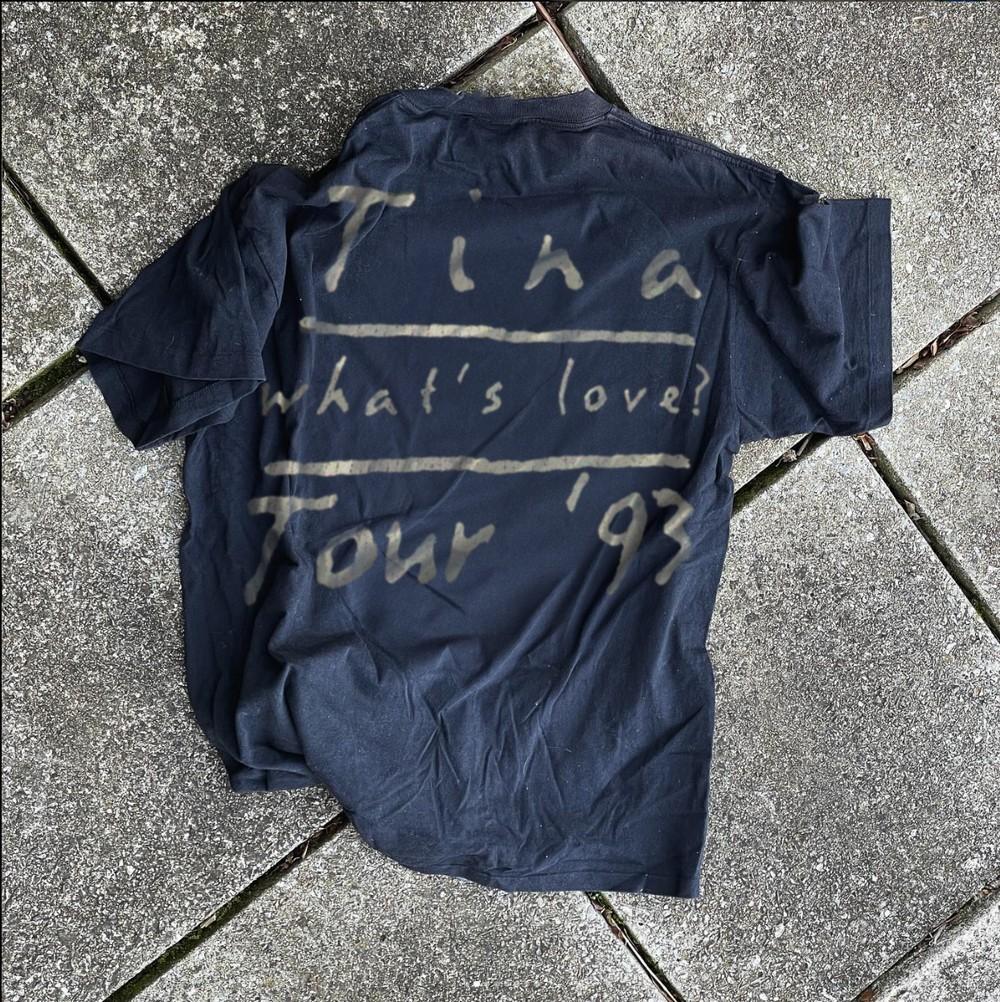 1993 Tina Turner What s Love Tour Aged T-Shirt Black M XL