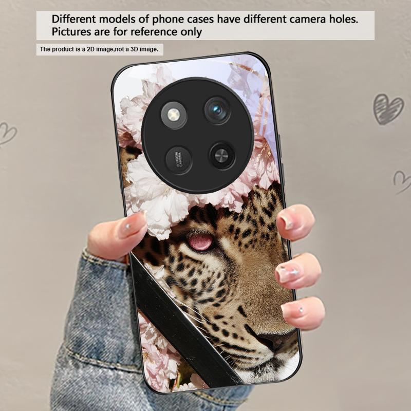 Flower Leopard Shadow For Honor X5 Plus X30 X9c Smart X5b X9a X30 Max X50i 30 Pro 50 Pro 70 90Smart 200 Lite Glass Phone Case