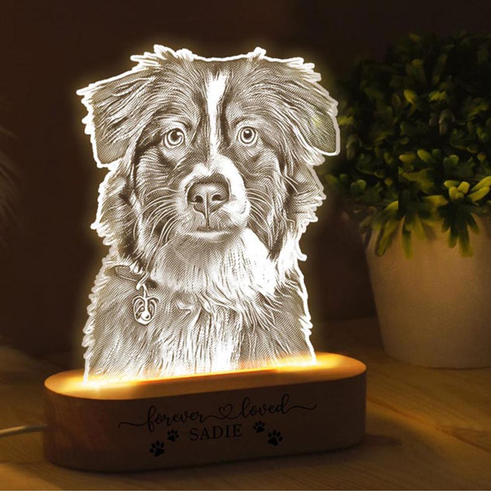 ersonalized Pet Photo Night Light Custom Acrylic Lamp Record Beautiful Growth Moments Of Pet Companion Warm Home Decoration