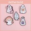 Unique White Ghost Halloween Brooch Fashionable Pumpkin Series Metal Badge For All