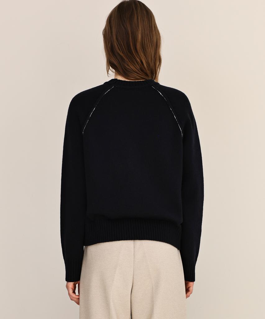 ANDNEEDS Tape Raglan Knit (Navy)