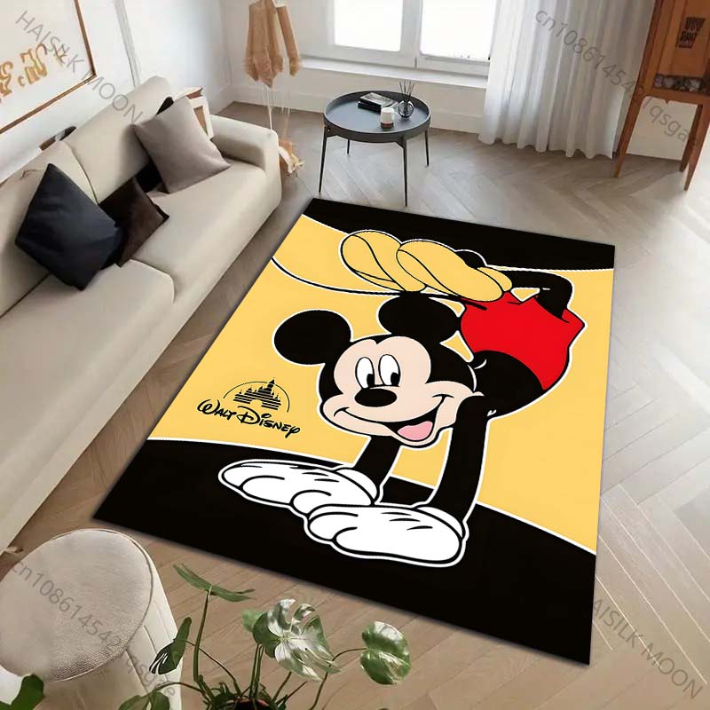 1PC Disney Mickey Mouse Print Cartoon Carpet for Living Room Bedroom Kid's Room Home Decor Area Rug Non-slip Mat Luxury Gift