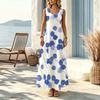 Blue Leaf Collection Minimalist Sleeveless Floor Length Maxi Dress,Lightweight Fabric,Loose Fit,Flattering,Versatile for Vacation & Daily Wear