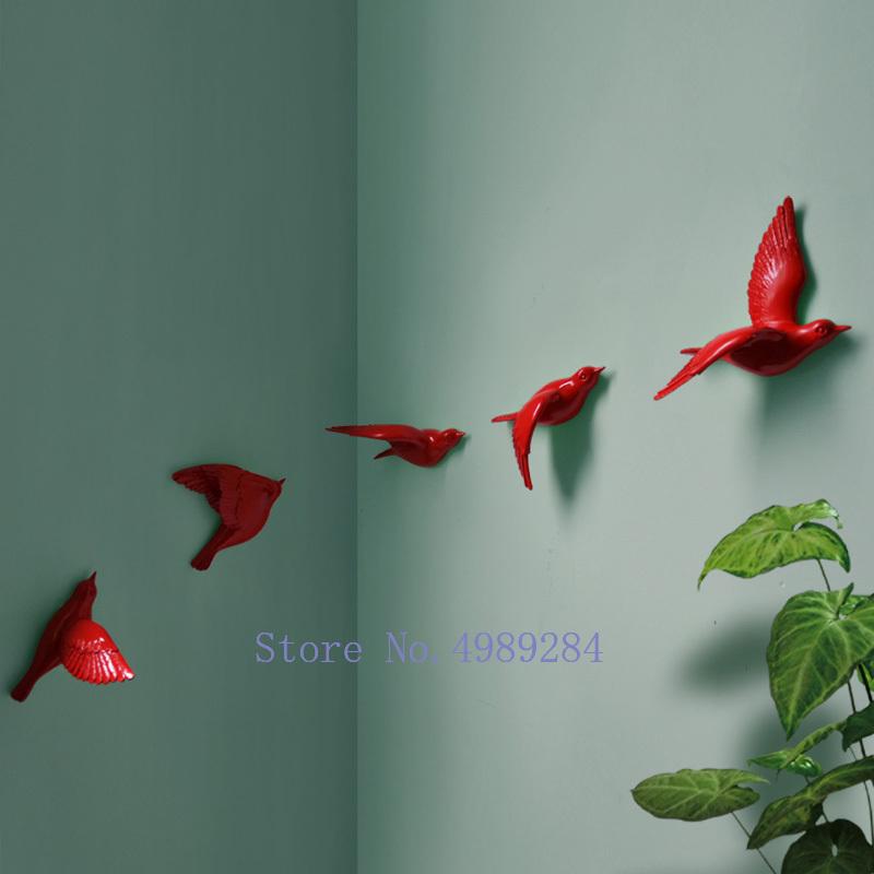Creative Resin Little bird Wall decoration 3D Home decor wall hangings Decorative accessories Modern crafts Background wall