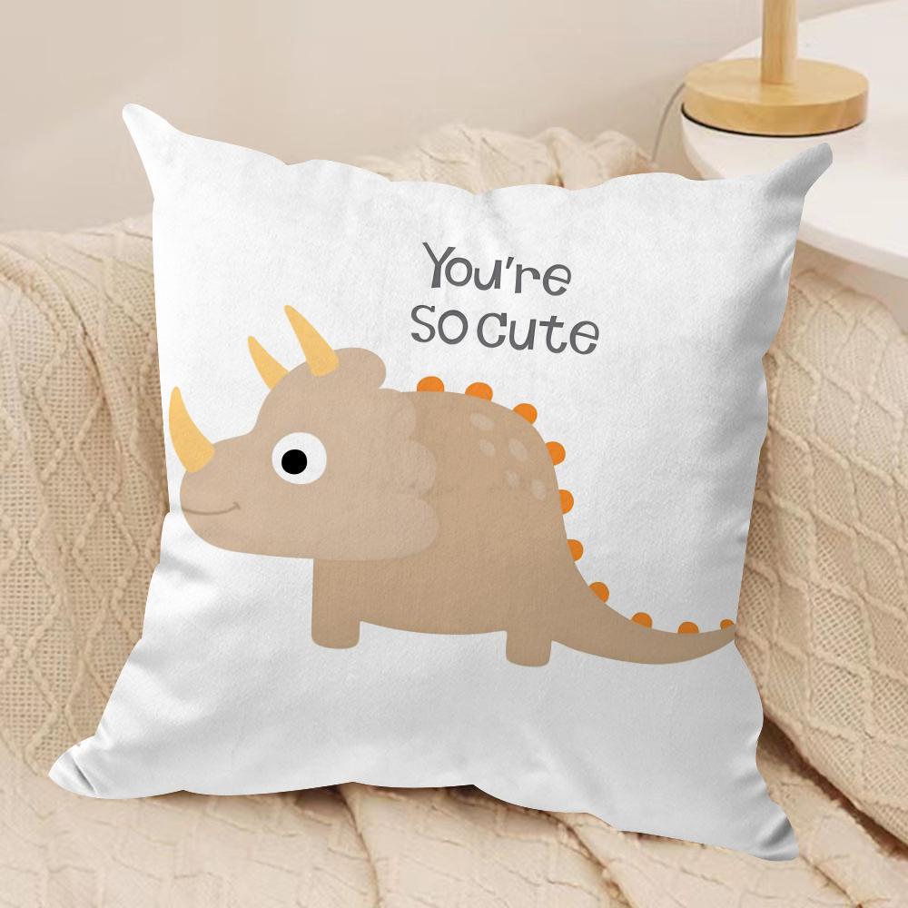 

Cute Dinosaur Cushion Cover Soft Plush DoubleSided Printed Sofa Pillow Cushion Cover Cozy AllSeason Durable Decor Gift 30x30cm