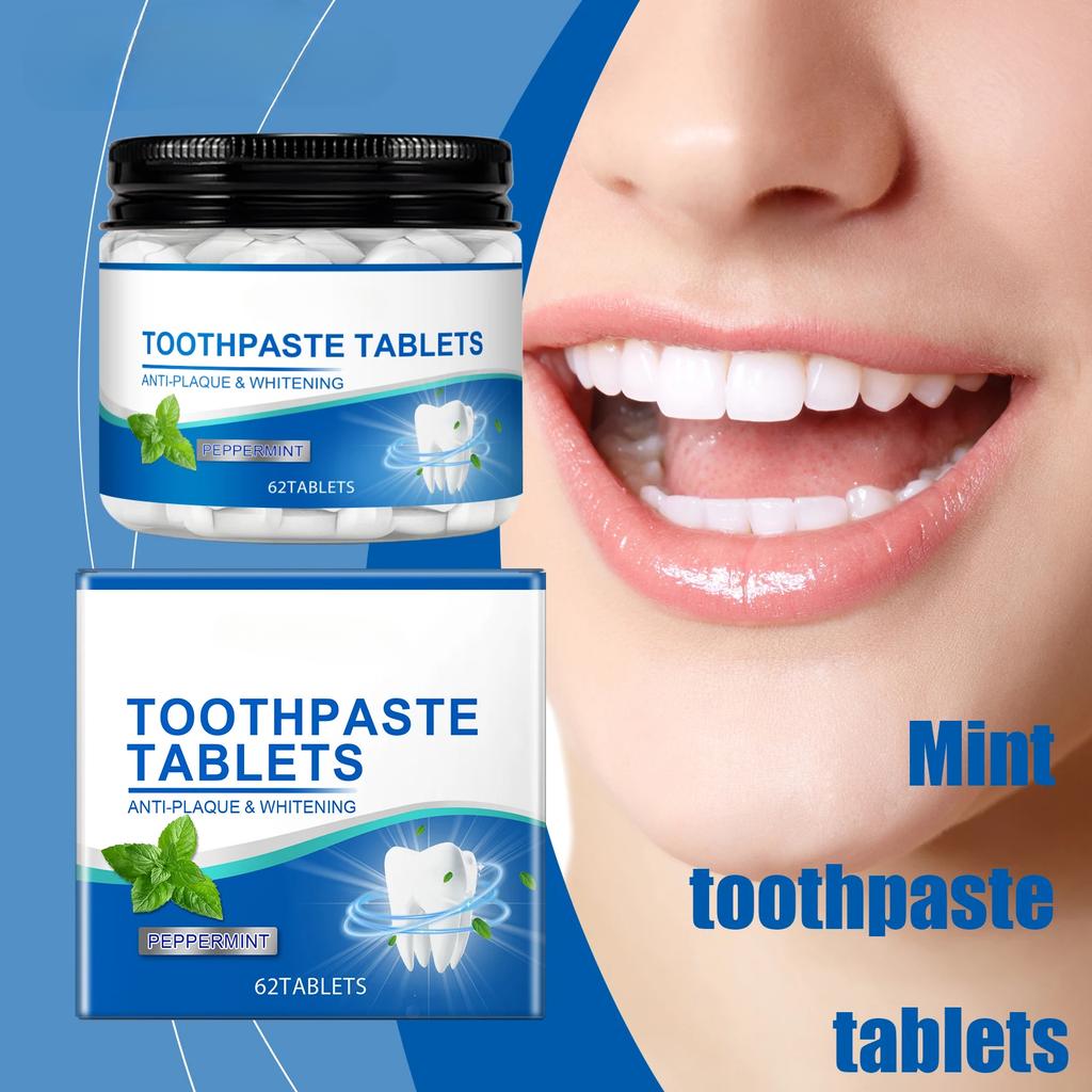 Mint Scent Toothpaste Tablets Oral Refresh Remove Tea and Coffee Stains Prevent Decay Promote Dental Toothpaste Tablets