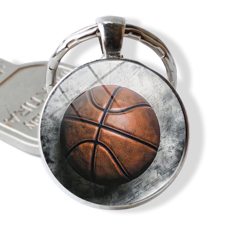 Basketball Layup Lover Keychain - Glass-Embossed Sports Gift