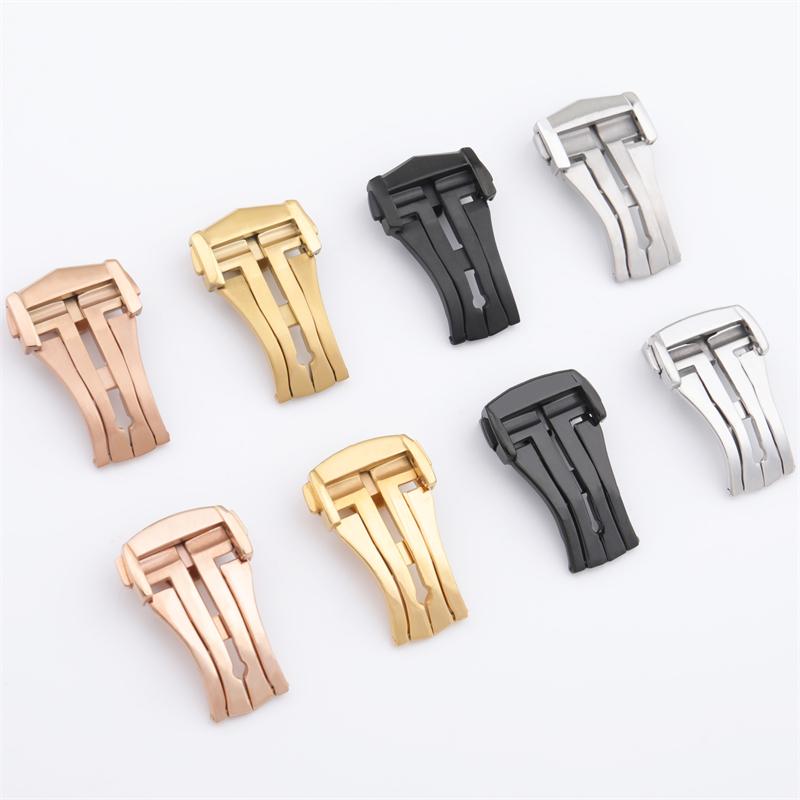 18mm 20mm Metal Watch Band Buckle for Omega Stainless Steel Folding Buckle Silver Black Clasp Deployment Clasp Accessories