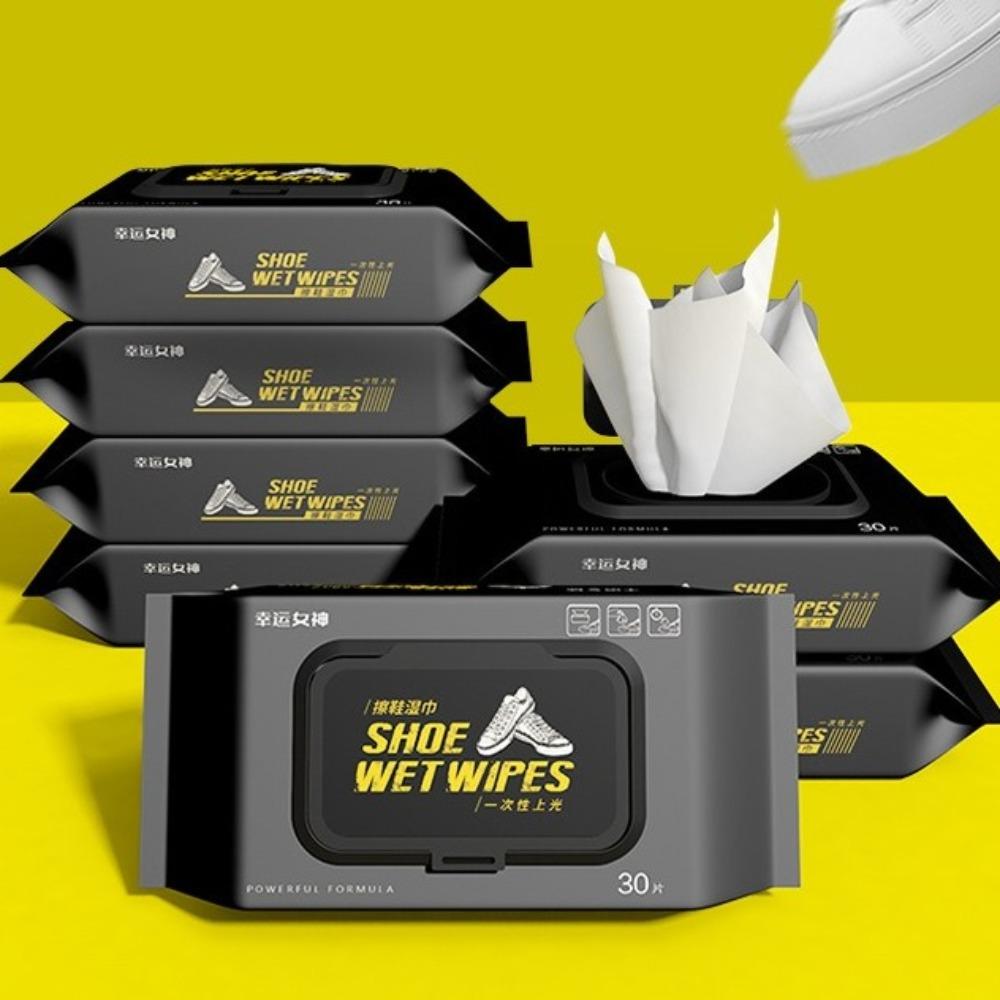 12/30/80PCS/Bag Disposable Shoe Sneaker Wipes Cleaner Detergent Care Wet Quick Wipes White Shoes Wipes Removes Dirt, Stains