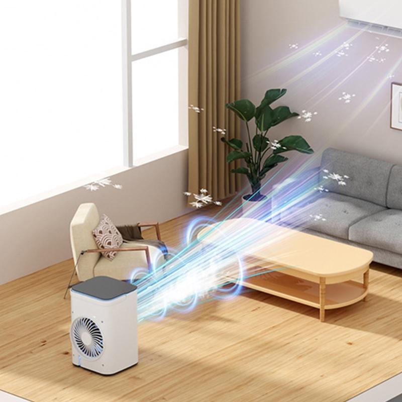 Small Desktop Air Conditioning USB Air Cooling Machine 3 Speeds 7 LED Light for Home Office Dormitory Own Cooling