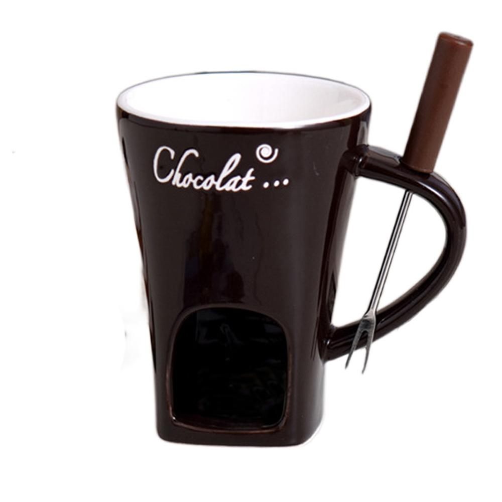 Fondue Mug Set Personal Mini Fondue Pots Chocolate Cheese Ice Cream Fondue Maker Kit Individual Butter Melter Cup Small Warmer