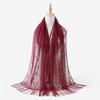 - New Muslim Cashew Nut Hollow Lace Fringed Long Scarf Silk Scarf Women'S Spring And Summer Long Scarf Shawl Women