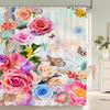Flowers Pattern Shower Curtains Bath Curtain Waterproof Bathroom 3d Print Decor With Hooks Washable Fabric 180*180 Bath Screen