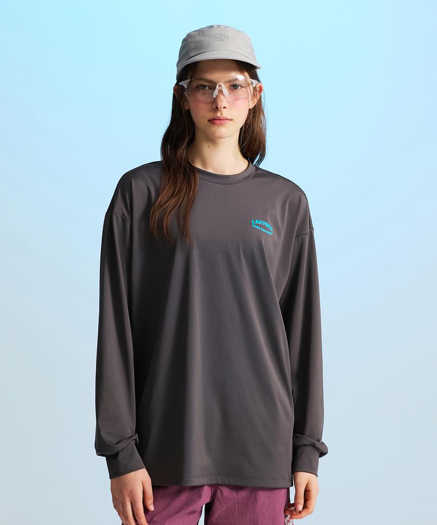Leijibi Dry-Cooling Oversized Top Long Sleeve Rash Guard M Dark Gray